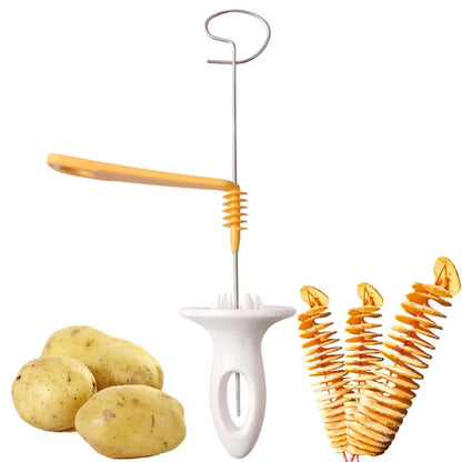 Stainless Steel Plastic Rotate Potato Slicer