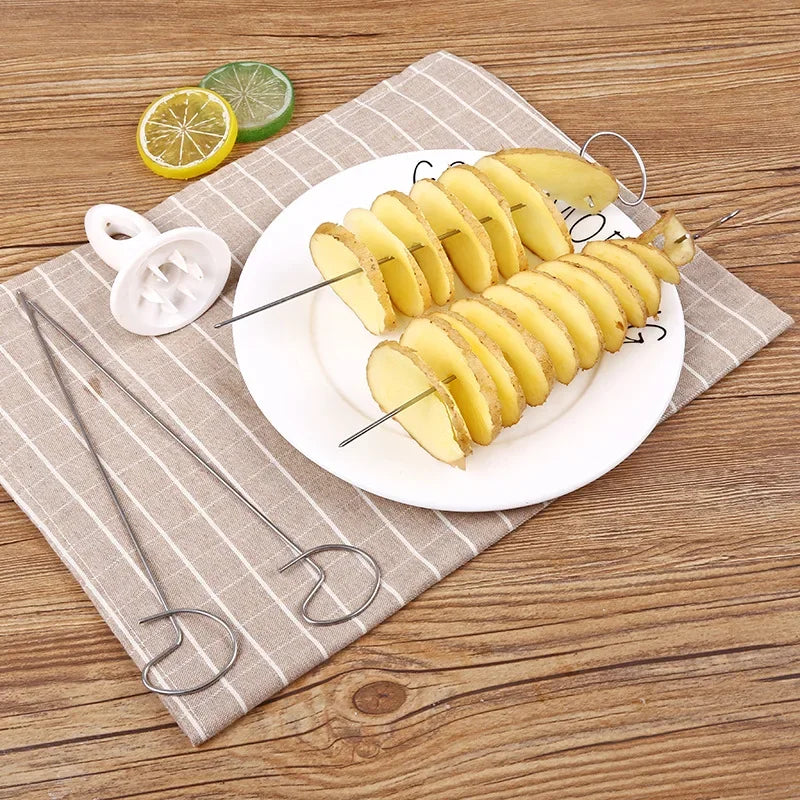 Stainless Steel Plastic Rotate Potato Slicer