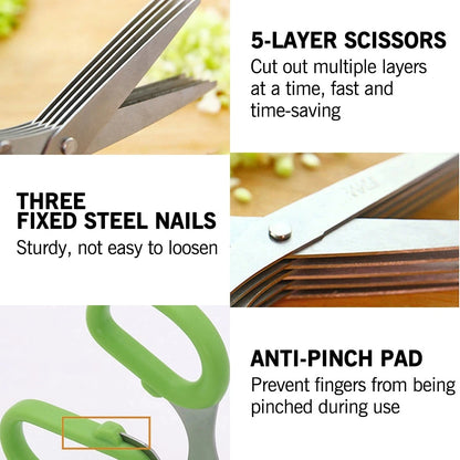 Multi-Layers Kitchen Scissors Stainless Steel