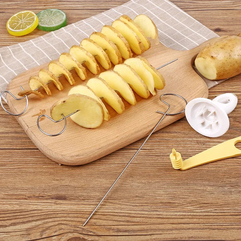 Stainless Steel Plastic Rotate Potato Slicer